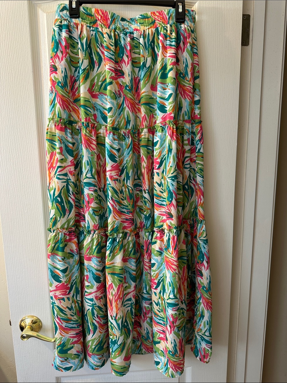 Bohemian Tiered Floral Print Maxi Skirt - Multicolor
